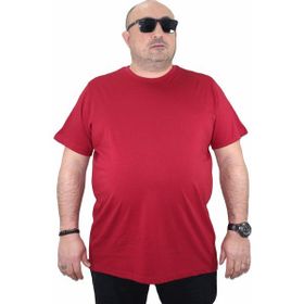 Moc Grande 11100 Büyük Beden Basic Bordo Erkek T-shirt