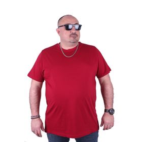 Moc Grande 11100 Büyük Beden Basic Bordo Erkek T-shirt