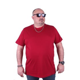 Moc Grande 11100 Büyük Beden Basic Bordo Erkek T-shirt