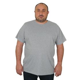 Moc Grande 11100 Büyük Beden Basic Gri Melanj Erkek T-shirt