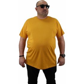 Moc Grande 11100 Büyük Beden Basic Hardal Erkek T-shirt