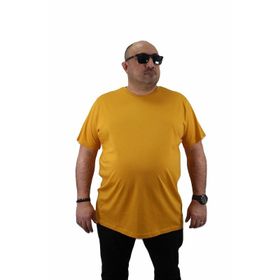 Moc Grande 11100 Büyük Beden Basic Hardal Erkek T-shirt