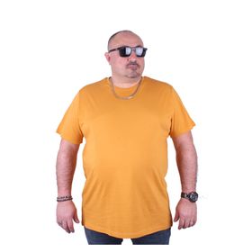 Moc Grande 11100 Büyük Beden Basic Hardal Erkek T-shirt