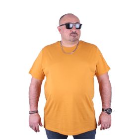 Moc Grande 11100 Büyük Beden Basic Hardal Erkek T-shirt