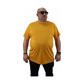 Moc Grande 11100 Büyük Beden Basic Hardal Erkek T-shirt