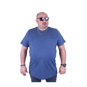 Moc Grande 11100 Büyük Beden Basic İndigo Erkek T-shirt