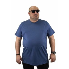 Moc Grande 11100 Büyük Beden Basic İndigo Erkek T-shirt