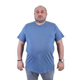 Moc Grande 11100 Büyük Beden Basic Koyu Mavi Erkek T-shirt