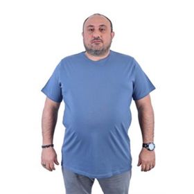 Moc Grande 11100 Büyük Beden Basic Koyu Mavi Erkek T-shirt