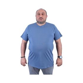 Moc Grande 11100 Büyük Beden Basic Koyu Mavi Erkek T-shirt