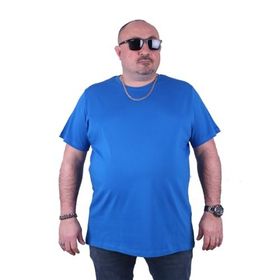 Moc Grande 11100 Büyük Beden Basic Saks Erkek T-shirt