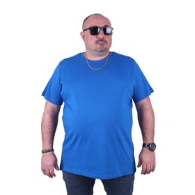 Moc Grande 11100 Büyük Beden Basic Saks Erkek T-shirt