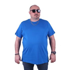 Moc Grande 11100 Büyük Beden Basic Saks Erkek T-shirt
