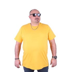 Moc Grande 11100 Büyük Beden Basic Sarı Erkek T-shirt