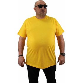 Moc Grande 11100 Büyük Beden Basic Sarı Erkek T-shirt