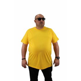 Moc Grande 11100 Büyük Beden Basic Sarı Erkek T-shirt