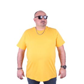 Moc Grande 11100 Büyük Beden Basic Sarı Erkek T-shirt