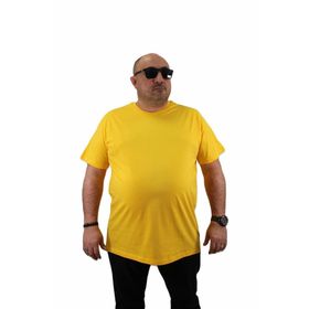 Moc Grande 11100 Büyük Beden Basic Sarı Erkek T-shirt