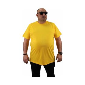 Moc Grande 11100 Büyük Beden Basic Sarı Erkek T-shirt