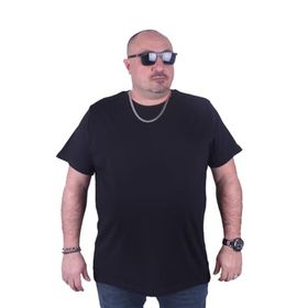 Moc Grande 11100 Büyük Beden Basic Siyah Erkek T-shirt