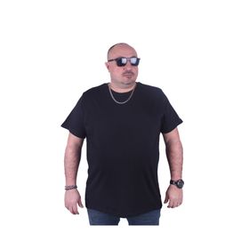 Moc Grande 11100 Büyük Beden Basic Siyah Erkek T-shirt