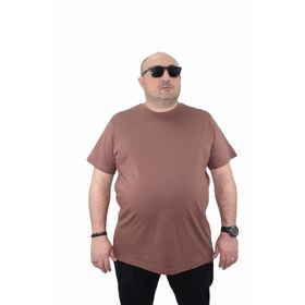 Moc Grande 11100 Büyük Beden Basic Taba Erkek T-shirt