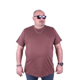 Moc Grande 11100 Büyük Beden Basic Taba Erkek T-shirt