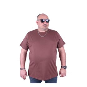Moc Grande 11100 Büyük Beden Basic Taba Erkek T-shirt