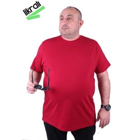 Moc Grande 11160 Büyük Beden Basic Bordo Erkek T-shirt