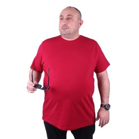 Moc Grande 11160 Büyük Beden Basic Bordo Erkek T-shirt