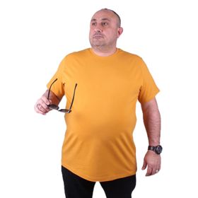 Moc Grande 11160 Büyük Beden Basic Hardal Erkek T-shirt