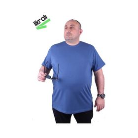 Moc Grande 11160 Büyük Beden Basic İndigo Erkek T-shirt