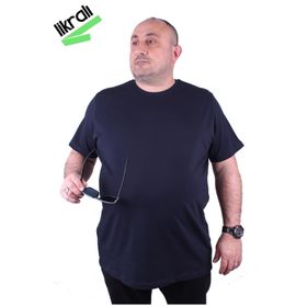 Moc Grande 11160 Büyük Beden Basic Lacivert Erkek T-shirt