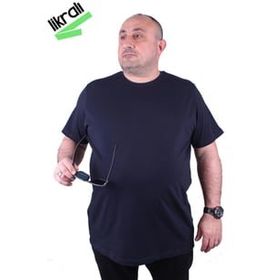 Moc Grande 11160 Büyük Beden Basic Lacivert Erkek T-shirt
