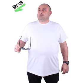 Moc Grande 11160 Büyük Beden Beyaz Erkek T-shirt