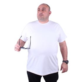 Moc Grande 11160 Büyük Beden Beyaz Erkek T-shirt