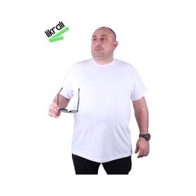 Moc Grande 11160 Büyük Beden Beyaz Erkek T-shirt