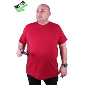 Moc Grande 11160 Büyük Beden Bordo Erkek T-shirt