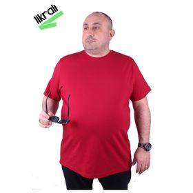 Moc Grande 11160 Büyük Beden Bordo Erkek T-shirt