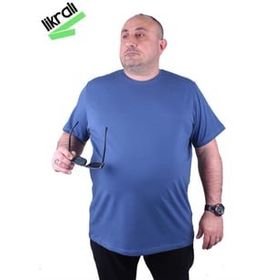 Moc Grande 11160 Büyük Beden İndigo Erkek T-shirt