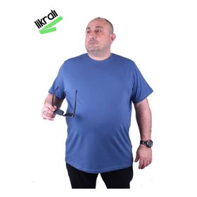 Moc Grande 11160 Büyük Beden İndigo Erkek T-shirt