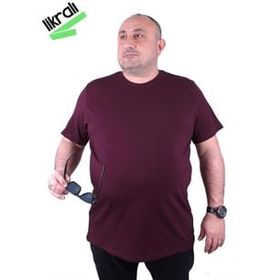 Moc Grande 11160 Büyük Beden Mürdüm Erkek T-shirt