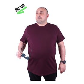 Moc Grande 11160 Büyük Beden Mürdüm Erkek T-shirt