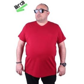 Moc Grande 11170 Büyük Beden Basic Bordo Erkek T-shirt