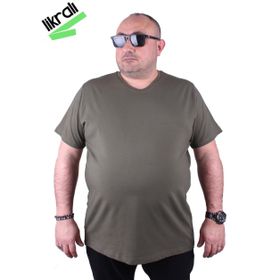 Moc Grande 11170 Büyük Beden Basic Haki Erkek T-shirt