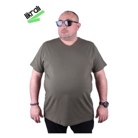 Moc Grande 11170 Büyük Beden Basic Haki Erkek T-shirt