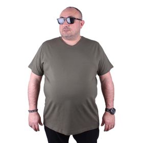 Moc Grande 11170 Büyük Beden Basic Haki Erkek T-shirt