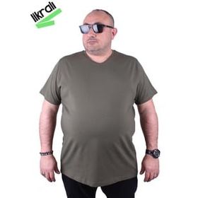 Moc Grande 11170 Büyük Beden Basic Haki Erkek T-shirt