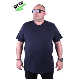 Moc Grande 11170 Büyük Beden Basic Lacivert Erkek T-shirt
