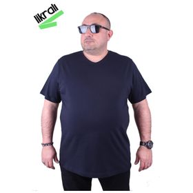 Moc Grande 11170 Büyük Beden Basic Lacivert Erkek T-shirt